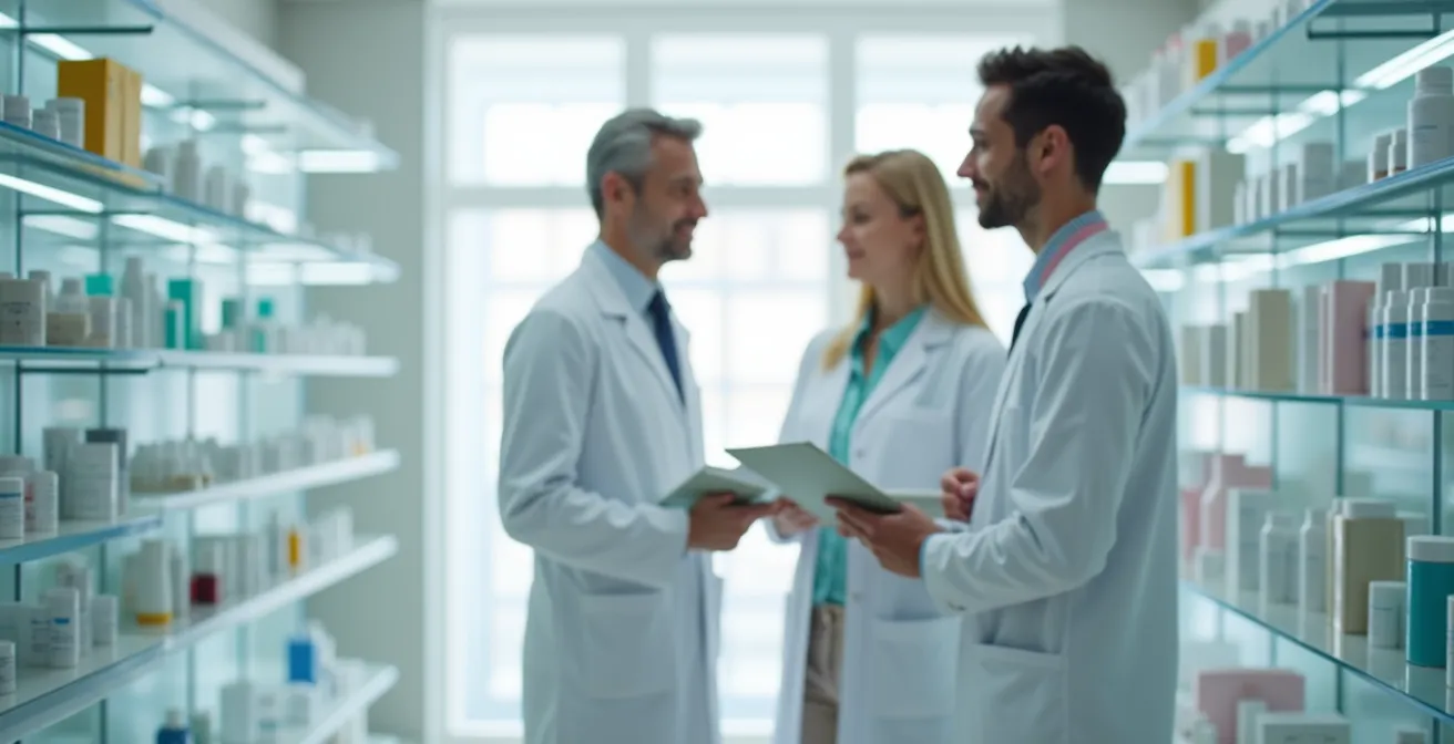 Apotheker berät zu medizinischen Kopfhautprodukten