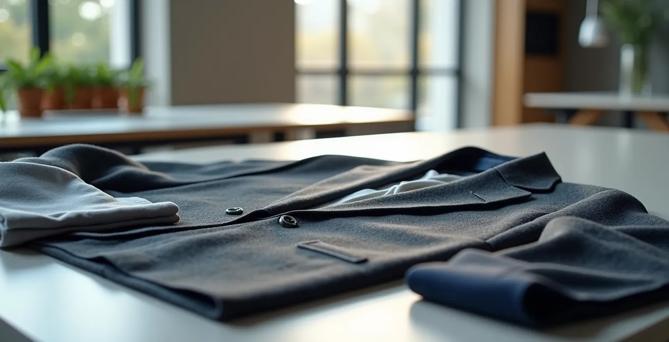 Elegante Bürokleidung aus verschiedenen hochwertigen Materialien im Vergleich