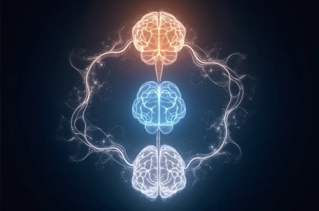 Wissenschaftliche Darstellung der Verbindung zwischen Darm, Gehirn und Haut