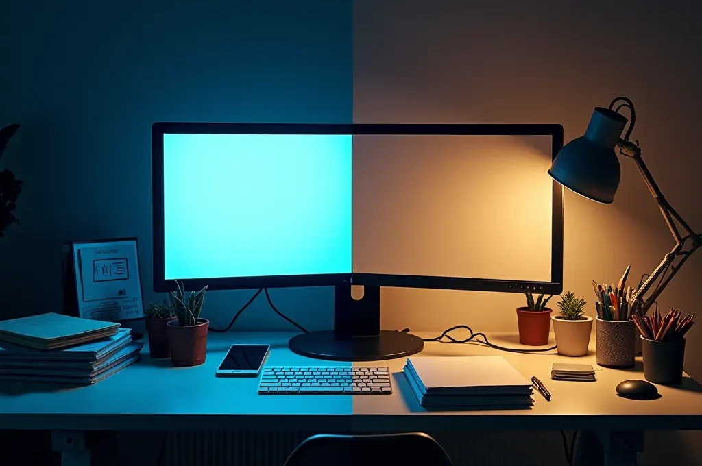 Abstrakte Darstellung von Energiefluss mit warmen und kühlen Farbtönen