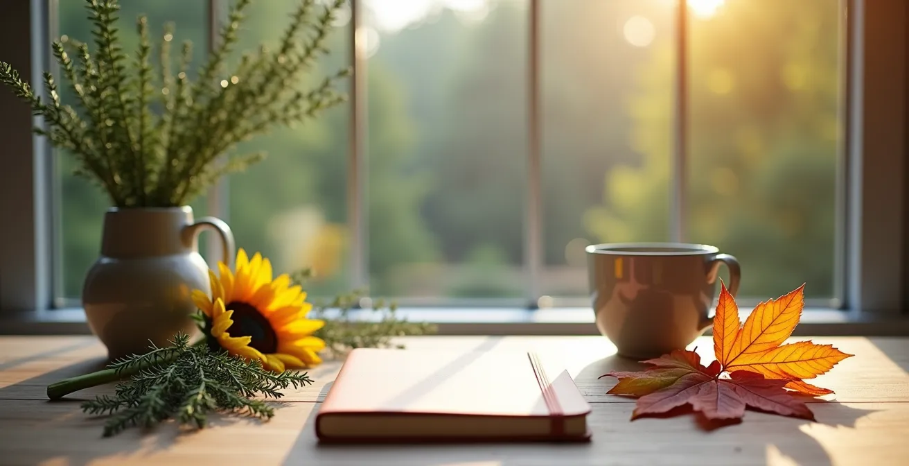 Kalender mit saisonalen Aktivitäten und Energielevels visualisiert für optimales Wohlbefinden