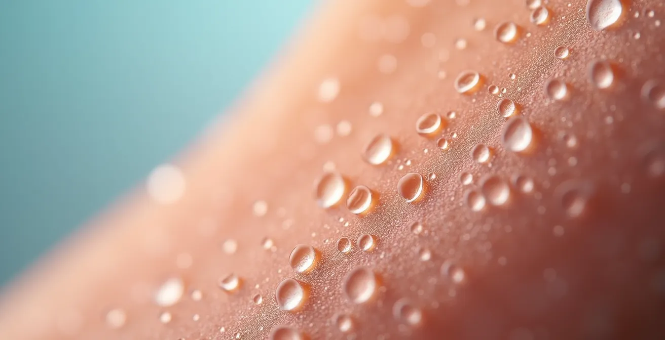 Makroaufnahme von Hauttextur mit sichtbarer Trockenheit und Regeneration