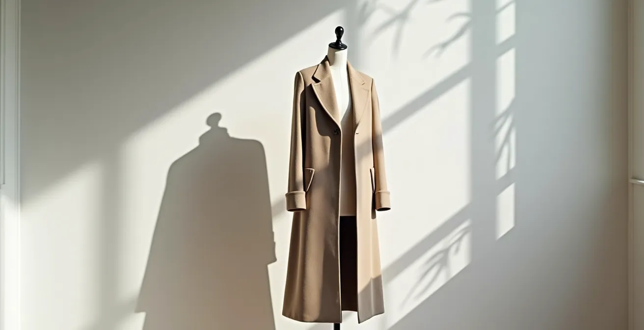 Minimalistische Modesilhouette im Bauhaus-Stil mit klaren Linien