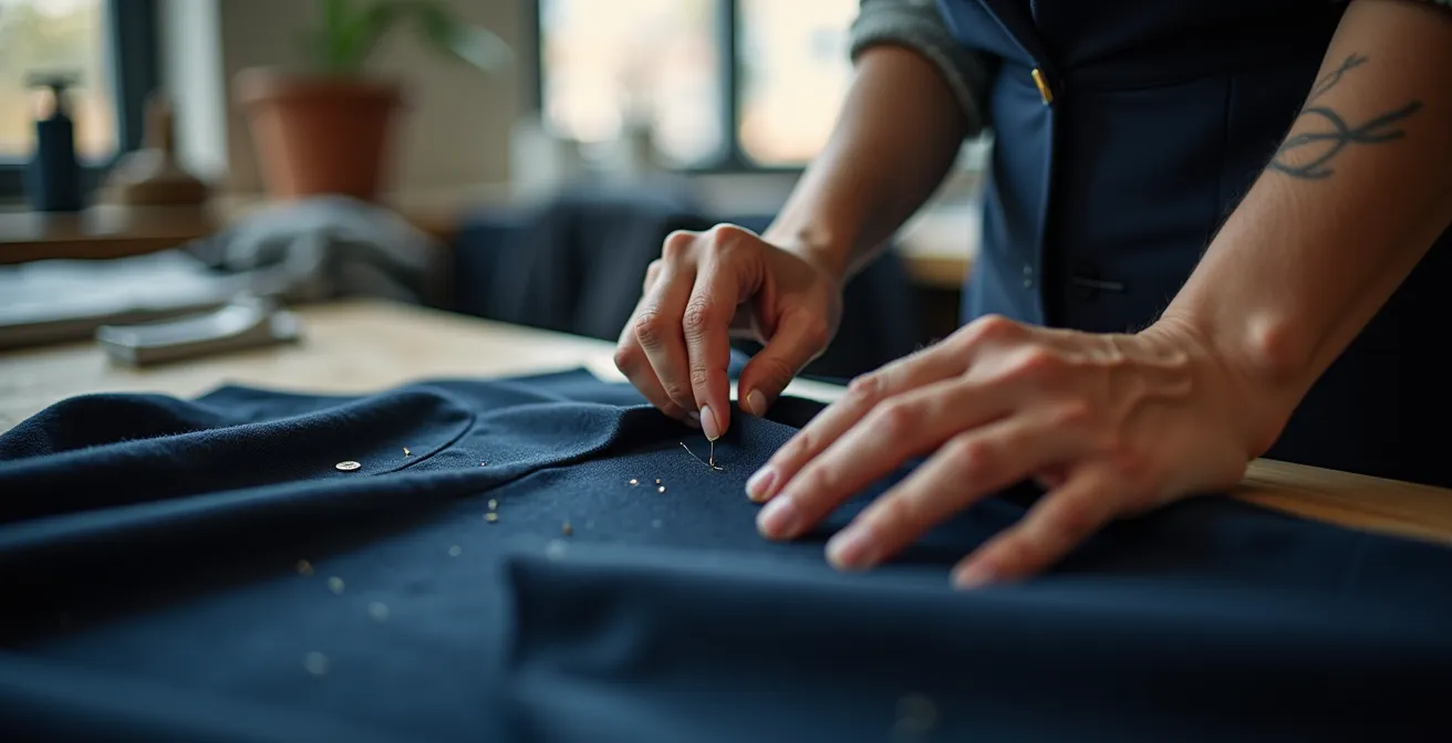 Maßschneiderei bei der Arbeit an hochwertiger Kleidung