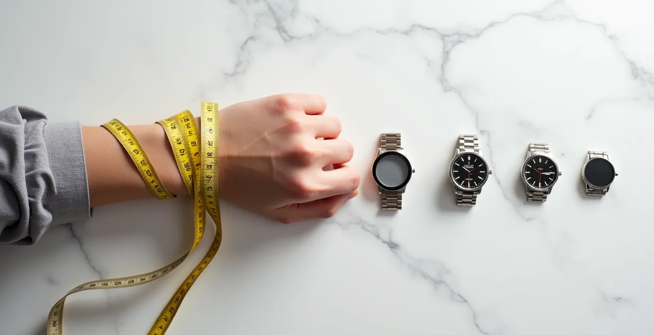 Verschiedene Uhrengrößen am Handgelenk für die perfekte Passform