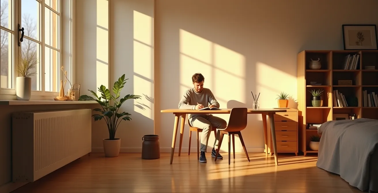 Person bei ihrem wöchentlichen Selbstreflexions-Ritual